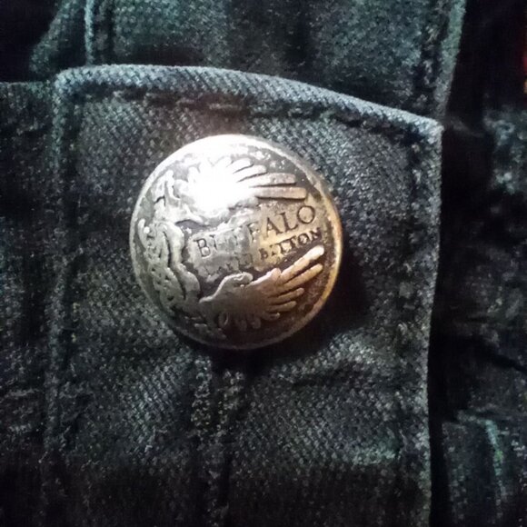 Buffalo David Bitton Black Flare Bell Bottom Jeans Low Rise 26x34 - Picture 5 of 6